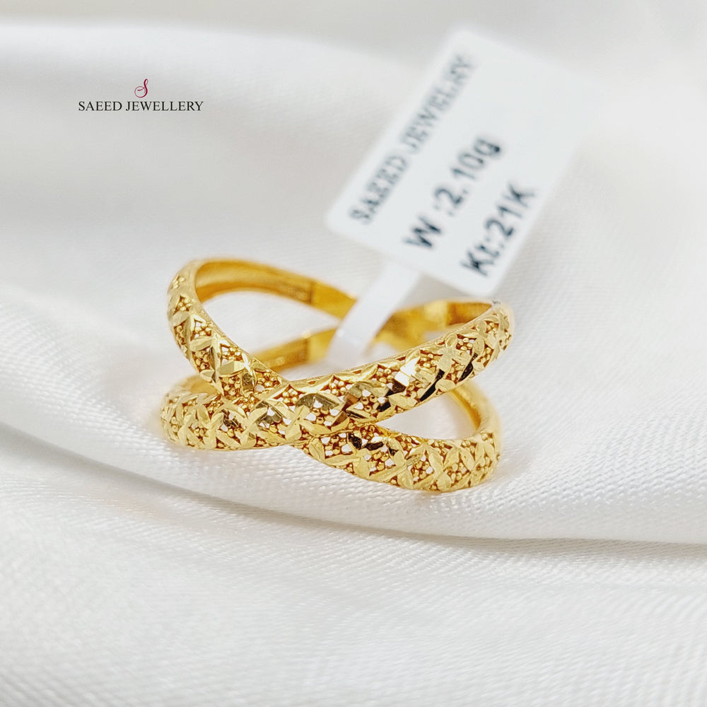 21K خاتم اكس-مجوهرات الشيخ سعيد-Saeed Jewelry 