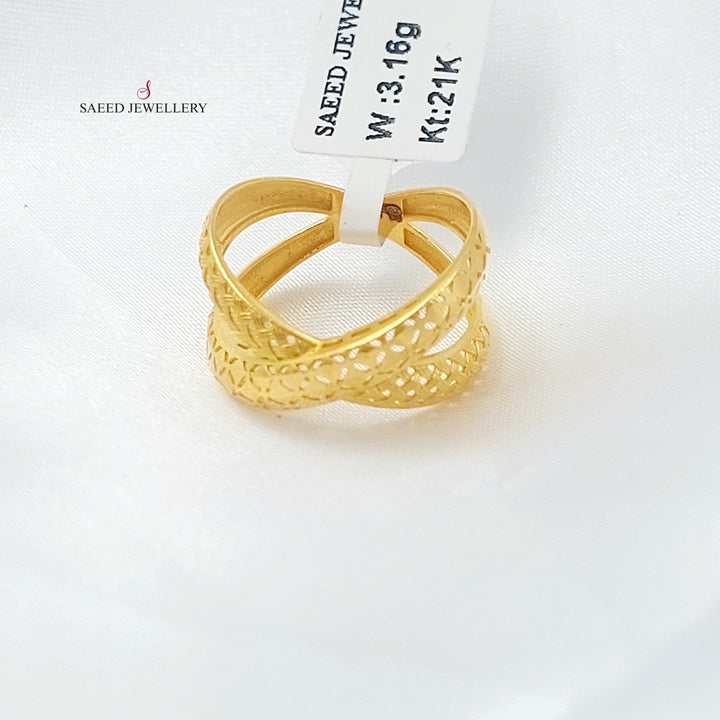 21K خاتم اكس-مجوهرات الشيخ سعيد-Saeed Jewelry 