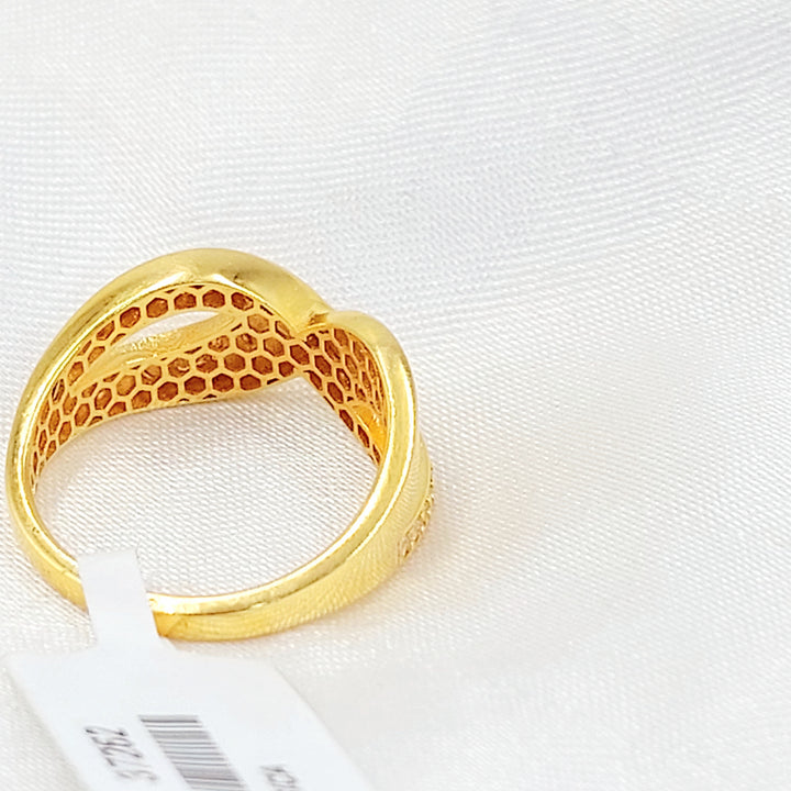 21K خاتم اكسترا مرصع-مجوهرات الشيخ سعيد-Saeed Jewelry 