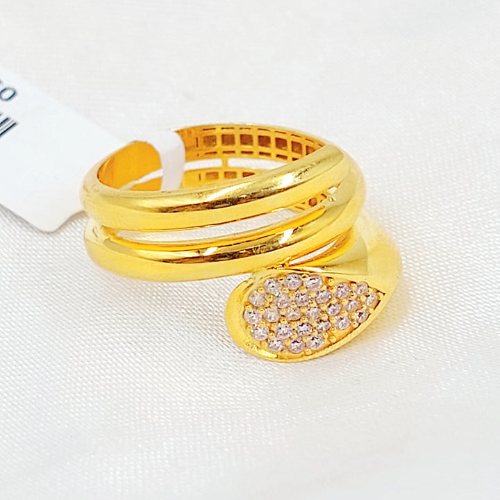 21K خاتم اكسترا مرصع-مجوهرات الشيخ سعيد-Saeed Jewelry 