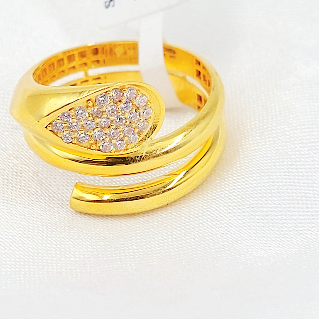 21K خاتم اكسترا مرصع-مجوهرات الشيخ سعيد-Saeed Jewelry 