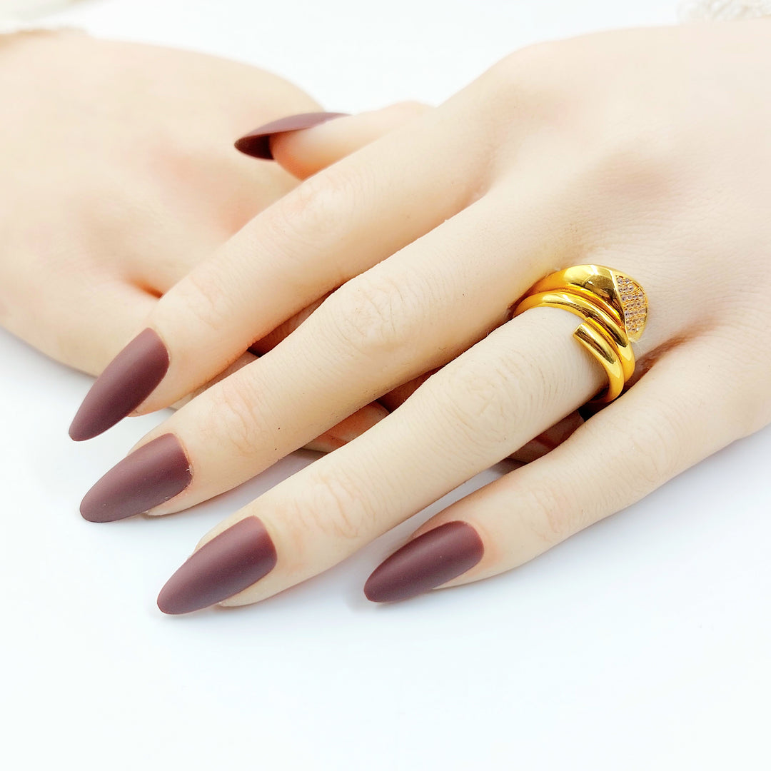 21K خاتم اكسترا مرصع-مجوهرات الشيخ سعيد-Saeed Jewelry 