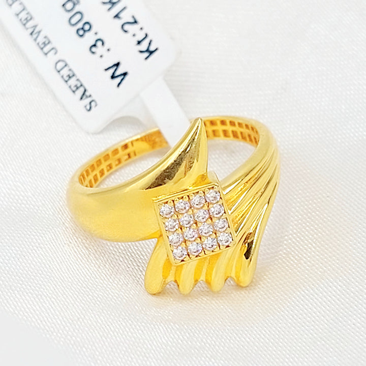 21K خاتم اكسترا مرصع-مجوهرات الشيخ سعيد-Saeed Jewelry 