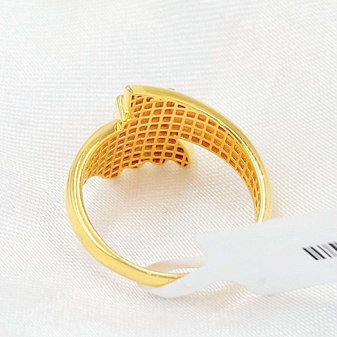 21K خاتم اكسترا مرصع-مجوهرات الشيخ سعيد-Saeed Jewelry 