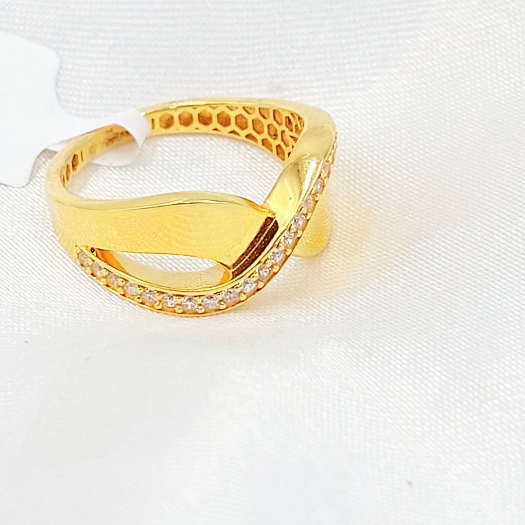 21K خاتم اكسترا مرصع-مجوهرات الشيخ سعيد-Saeed Jewelry 