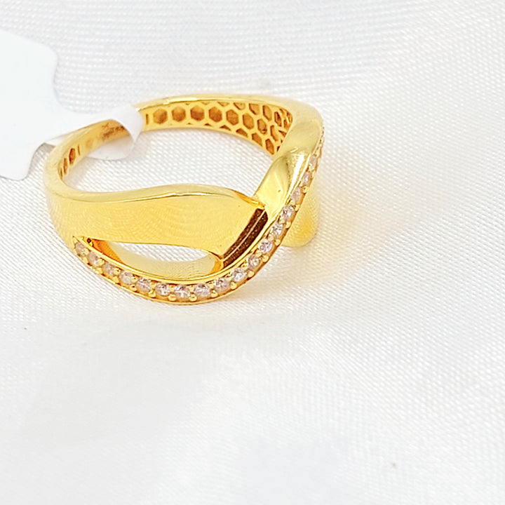 21K خاتم اكسترا مرصع-مجوهرات الشيخ سعيد-Saeed Jewelry 