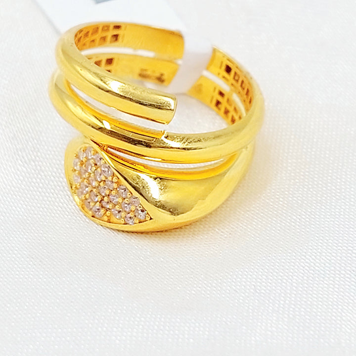 21K خاتم اكسترا مرصع-مجوهرات الشيخ سعيد-Saeed Jewelry 