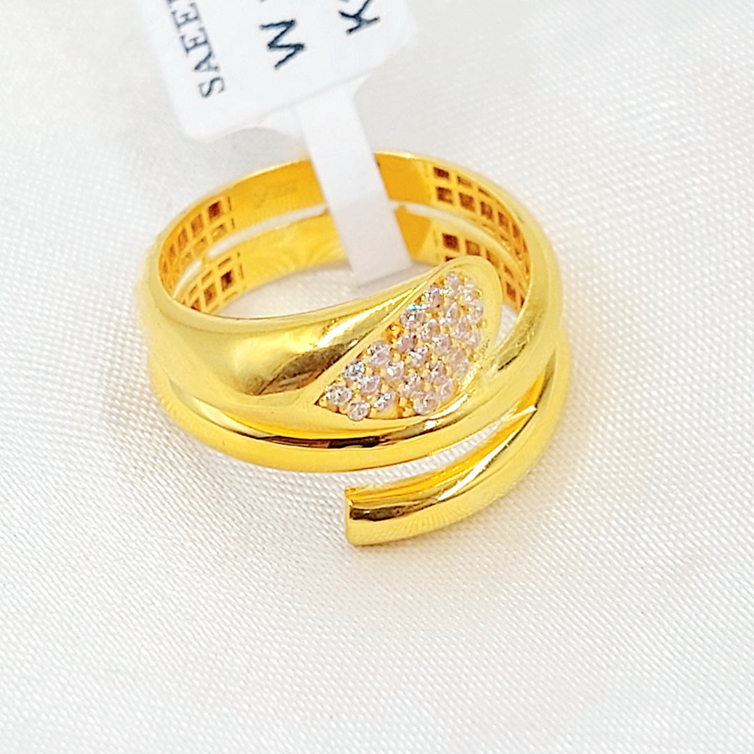 21K خاتم اكسترا مرصع-مجوهرات الشيخ سعيد-Saeed Jewelry 