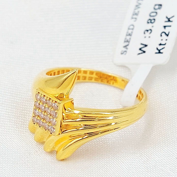 21K خاتم اكسترا مرصع-مجوهرات الشيخ سعيد-Saeed Jewelry 