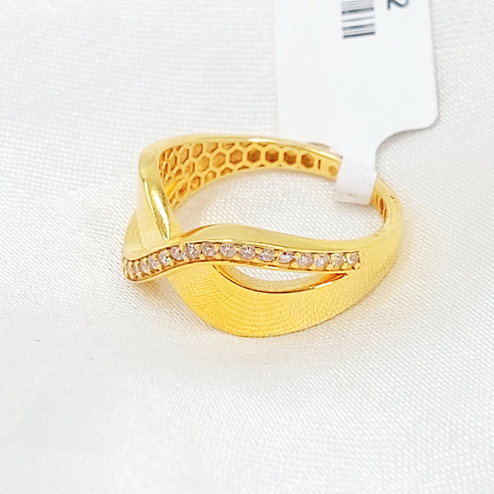 21K خاتم اكسترا مرصع-مجوهرات الشيخ سعيد-Saeed Jewelry 