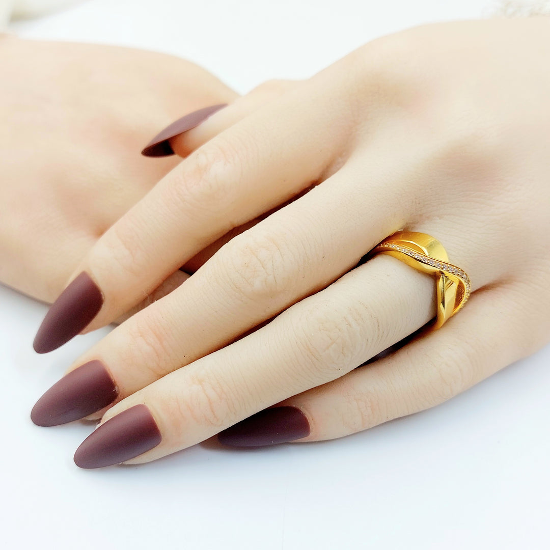 21K خاتم اكسترا مرصع-مجوهرات الشيخ سعيد-Saeed Jewelry 