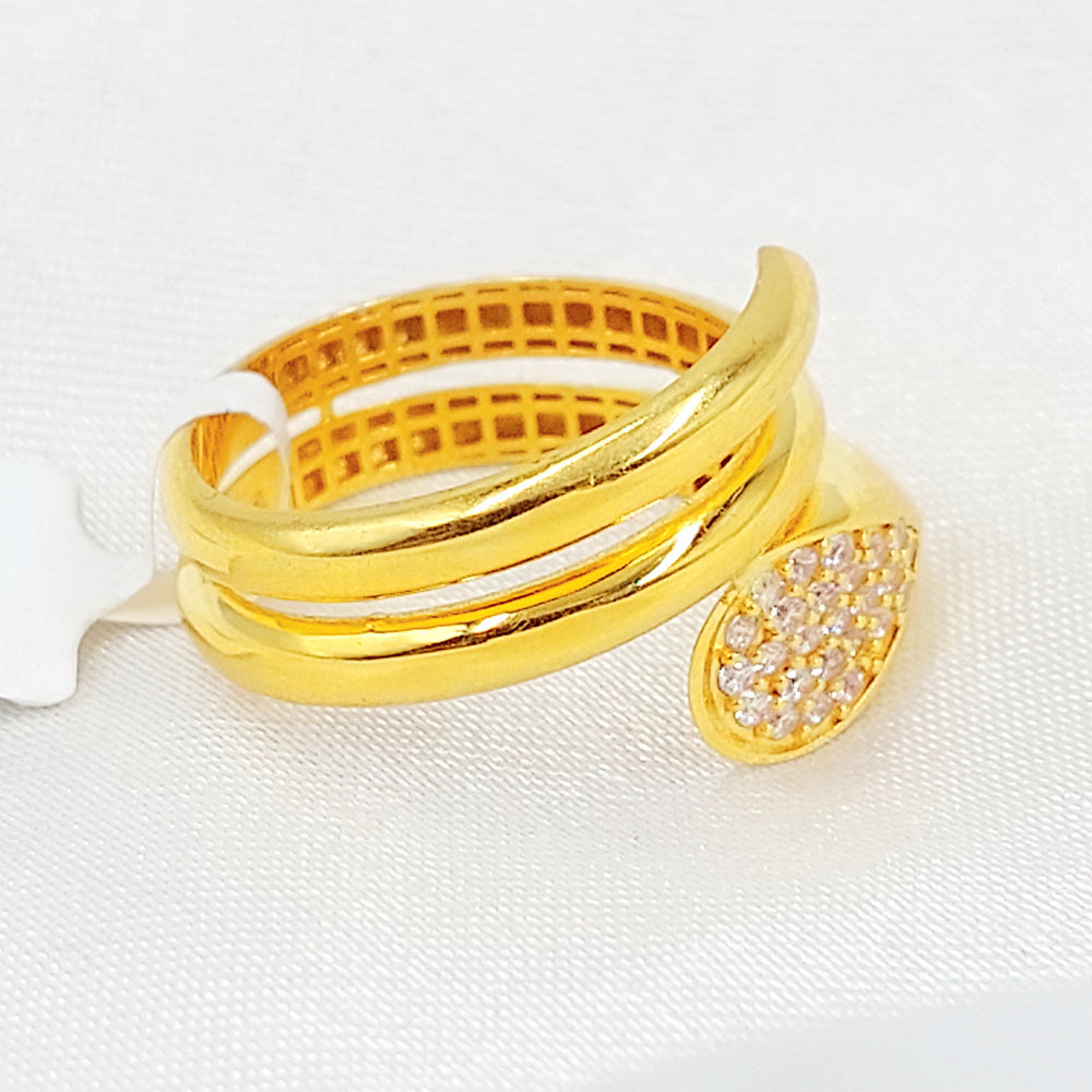 21K خاتم اكسترا مرصع-مجوهرات الشيخ سعيد-Saeed Jewelry 