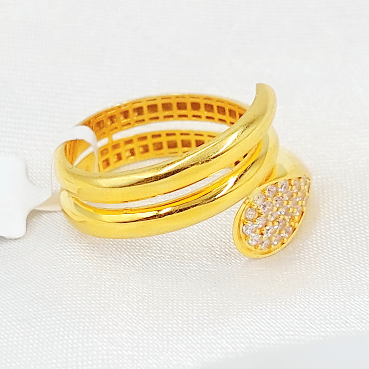 21K خاتم اكسترا مرصع-مجوهرات الشيخ سعيد-Saeed Jewelry 