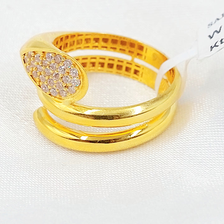21K خاتم اكسترا مرصع-مجوهرات الشيخ سعيد-Saeed Jewelry 