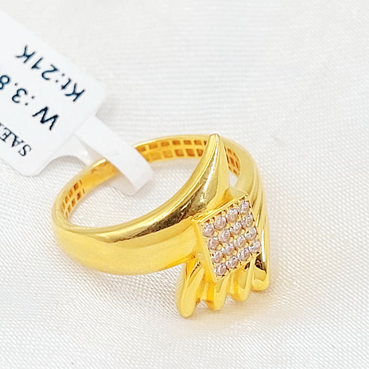 21K خاتم اكسترا مرصع-مجوهرات الشيخ سعيد-Saeed Jewelry 