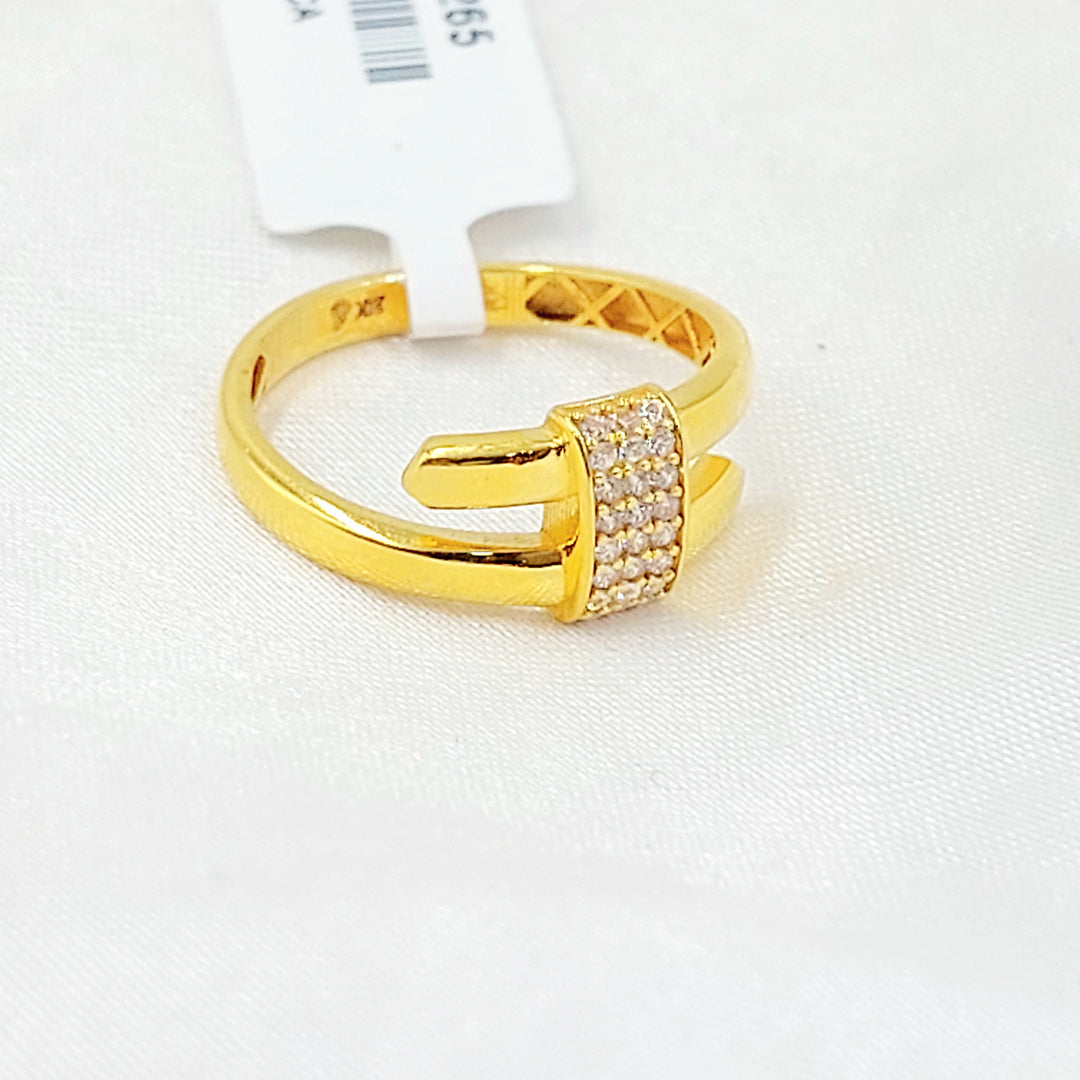 21K خاتم مسمار مرصع-مجوهرات الشيخ سعيد-Saeed Jewelry 