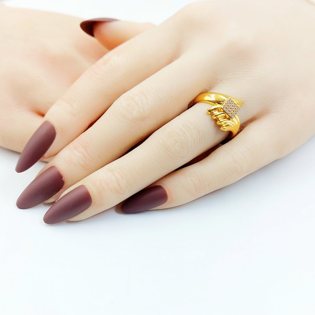 21K خاتم اكسترا مرصع-مجوهرات الشيخ سعيد-Saeed Jewelry 