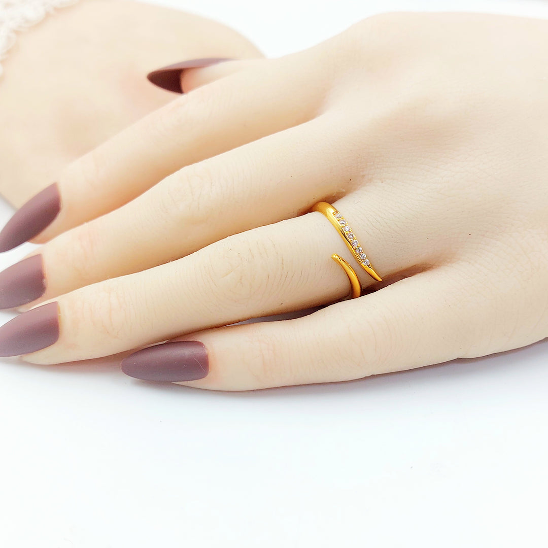 21K خاتم اكسترا مرصع-مجوهرات الشيخ سعيد-Saeed Jewelry 