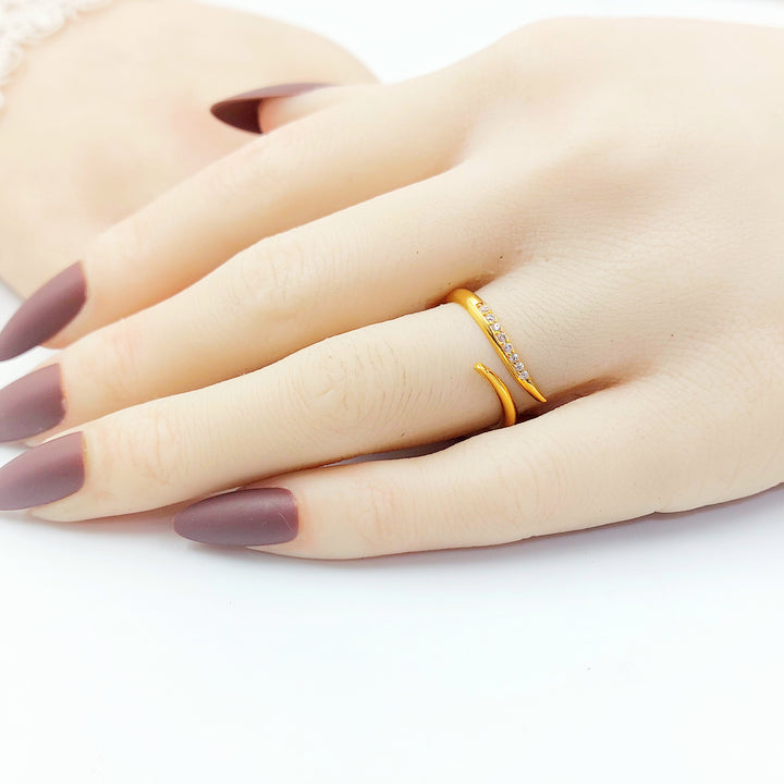 21K خاتم اكسترا مرصع-مجوهرات الشيخ سعيد-Saeed Jewelry 
