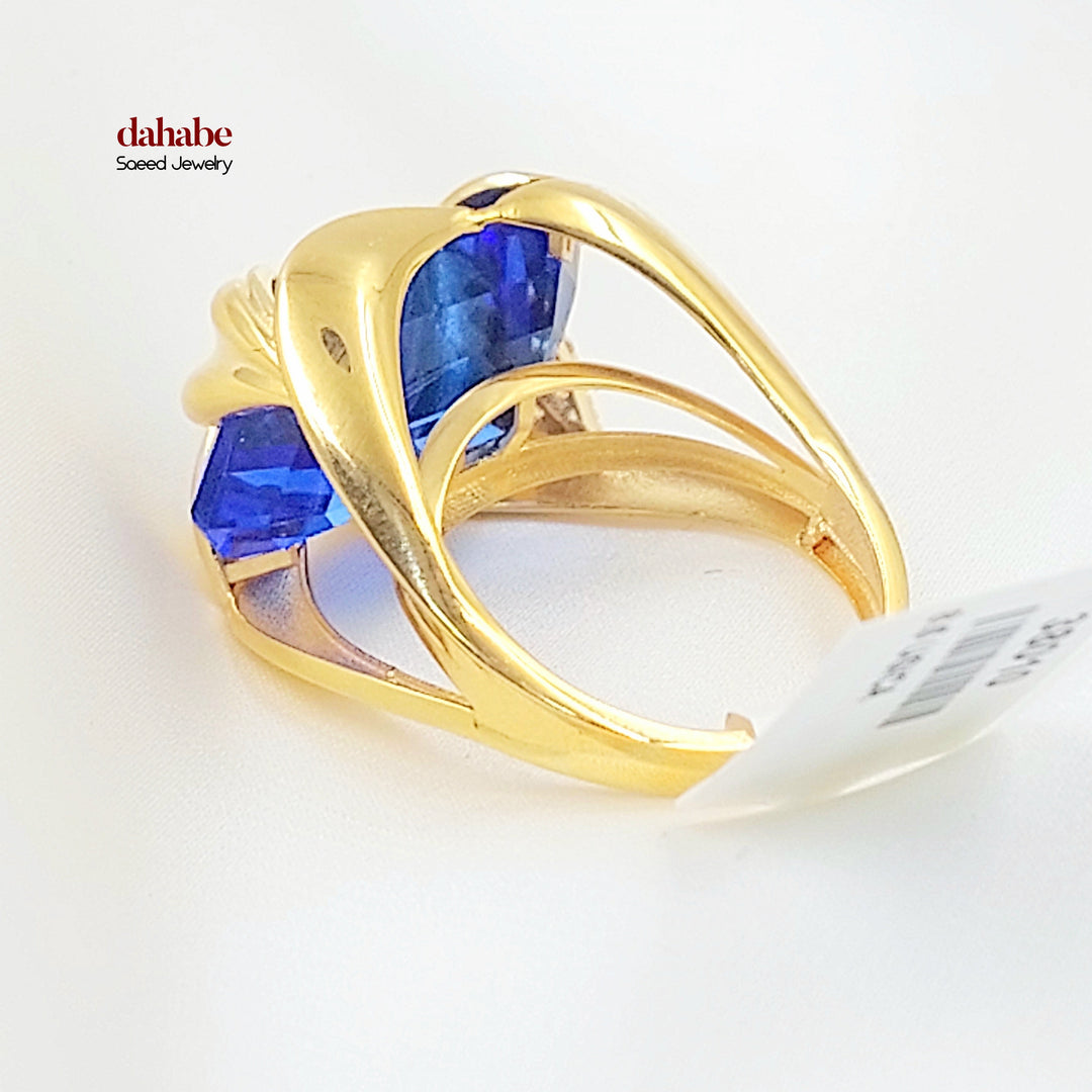 21K خاتم اكسترا مرصع-مجوهرات الشيخ سعيد-Saeed Jewelry 