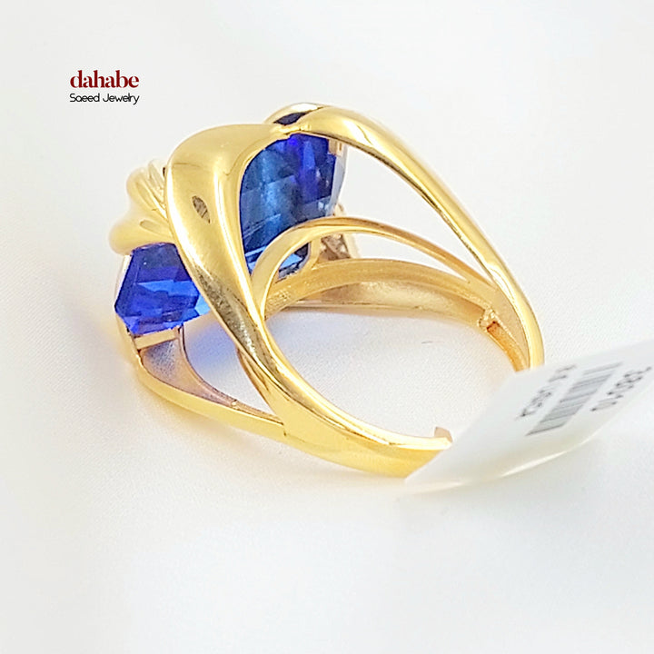 21K خاتم اكسترا مرصع-مجوهرات الشيخ سعيد-Saeed Jewelry 