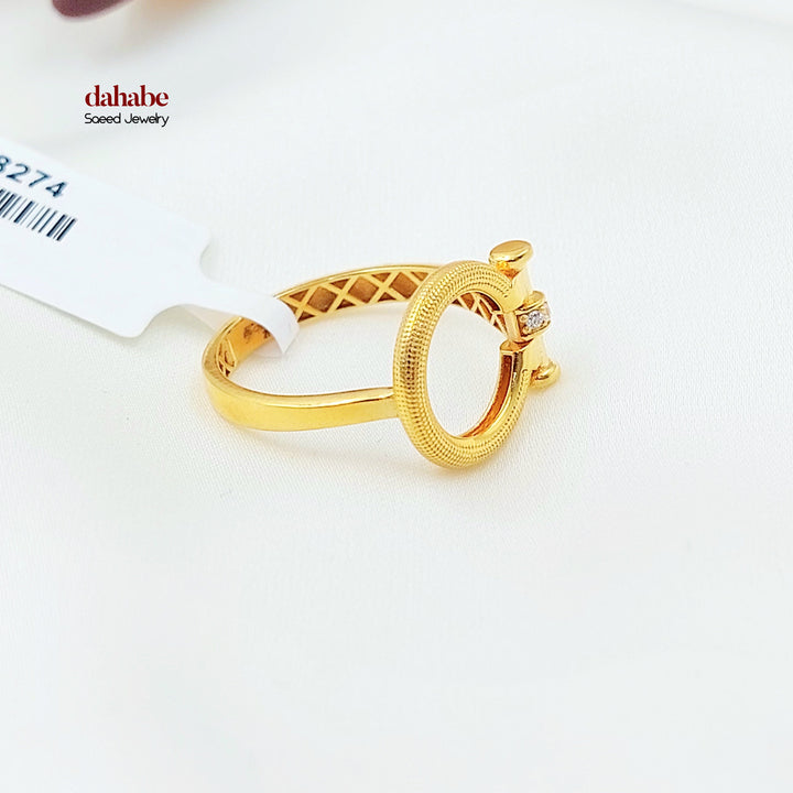 21K خاتم اكسترا مرصع-مجوهرات الشيخ سعيد-Saeed Jewelry 