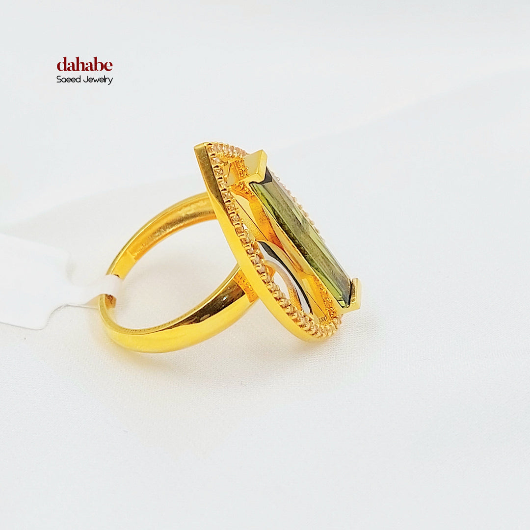 21K خاتم اكسترا مرصع-مجوهرات الشيخ سعيد-Saeed Jewelry 
