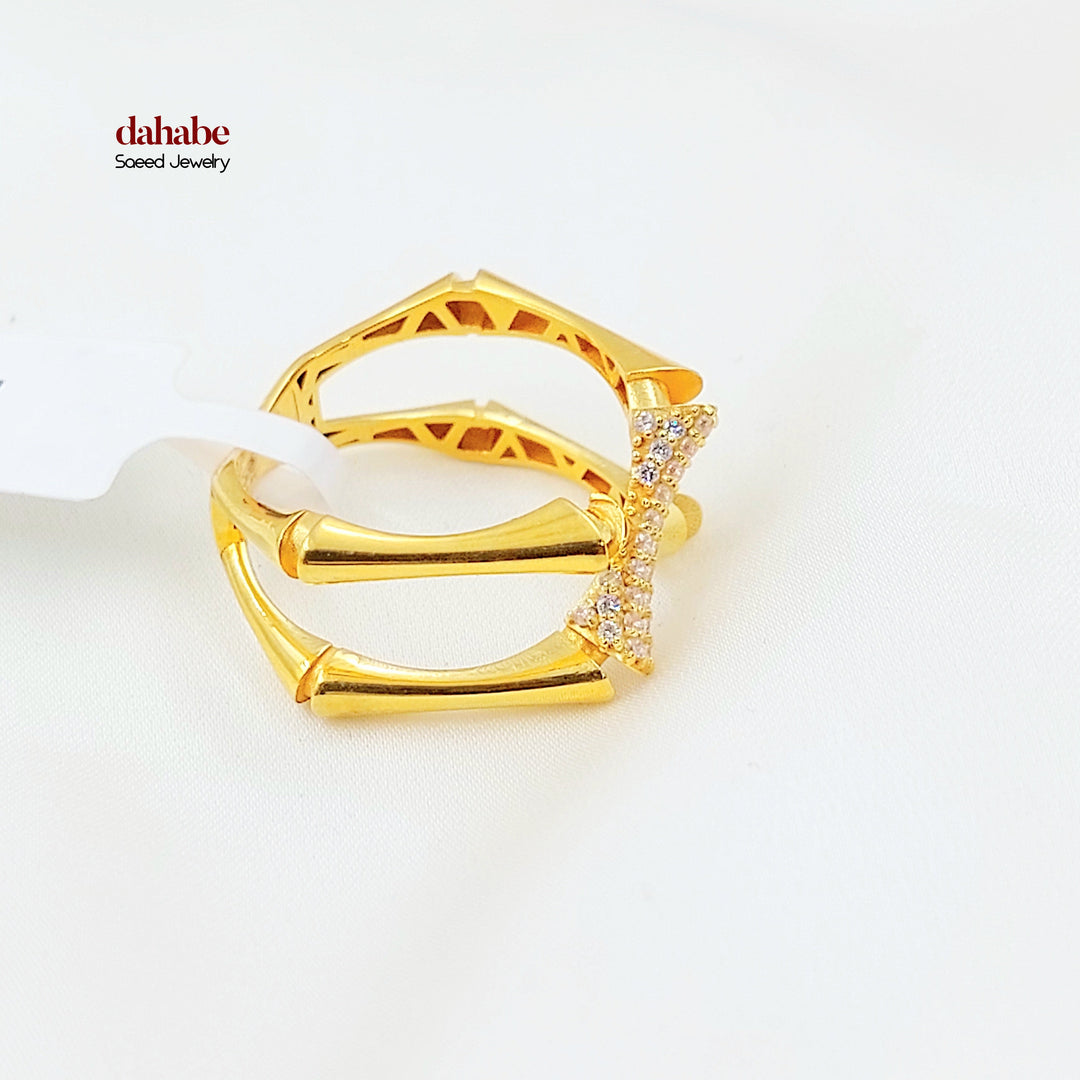 21K خاتم اكسترا مرصع-مجوهرات الشيخ سعيد-Saeed Jewelry 