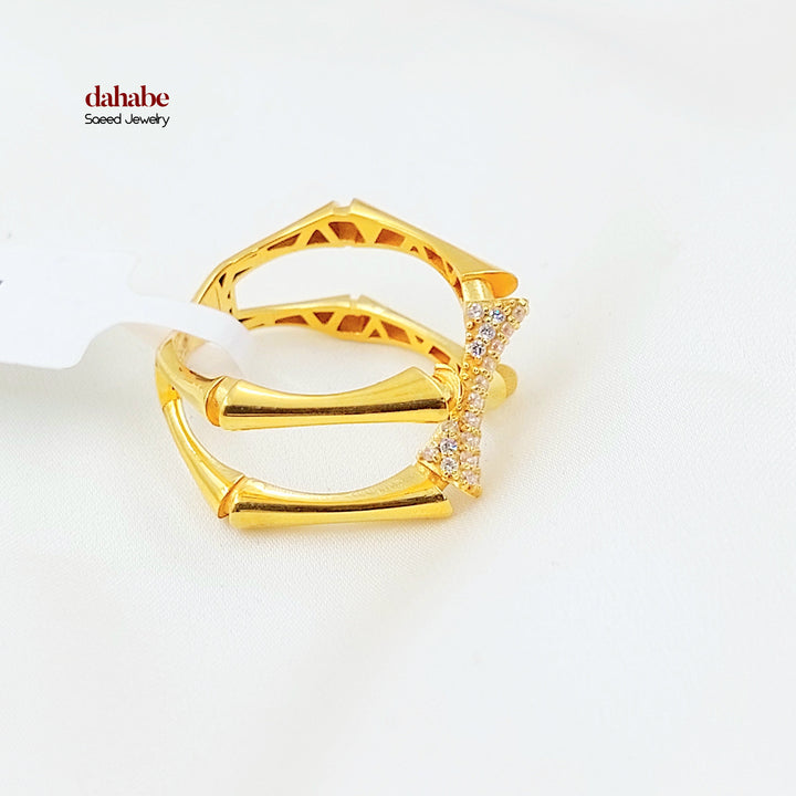 21K خاتم اكسترا مرصع-مجوهرات الشيخ سعيد-Saeed Jewelry 