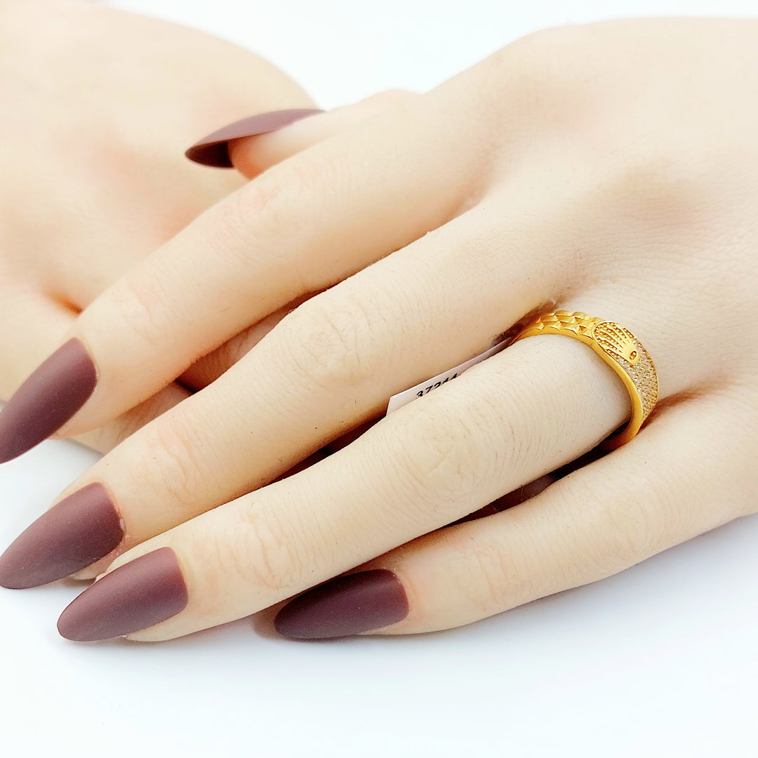 21K خاتم اكسترا مرصع-مجوهرات الشيخ سعيد-Saeed Jewelry 