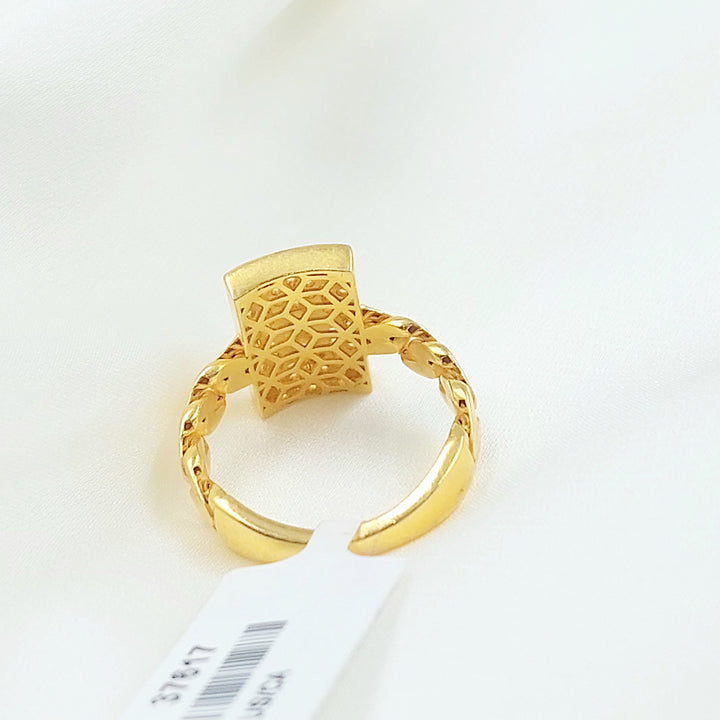 21K خاتم جنزير مرصع-مجوهرات الشيخ سعيد-Saeed Jewelry 