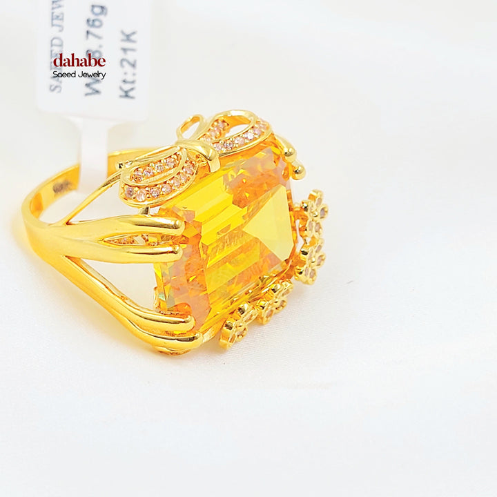 21K خاتم اكسترا مرصع-مجوهرات الشيخ سعيد-Saeed Jewelry 