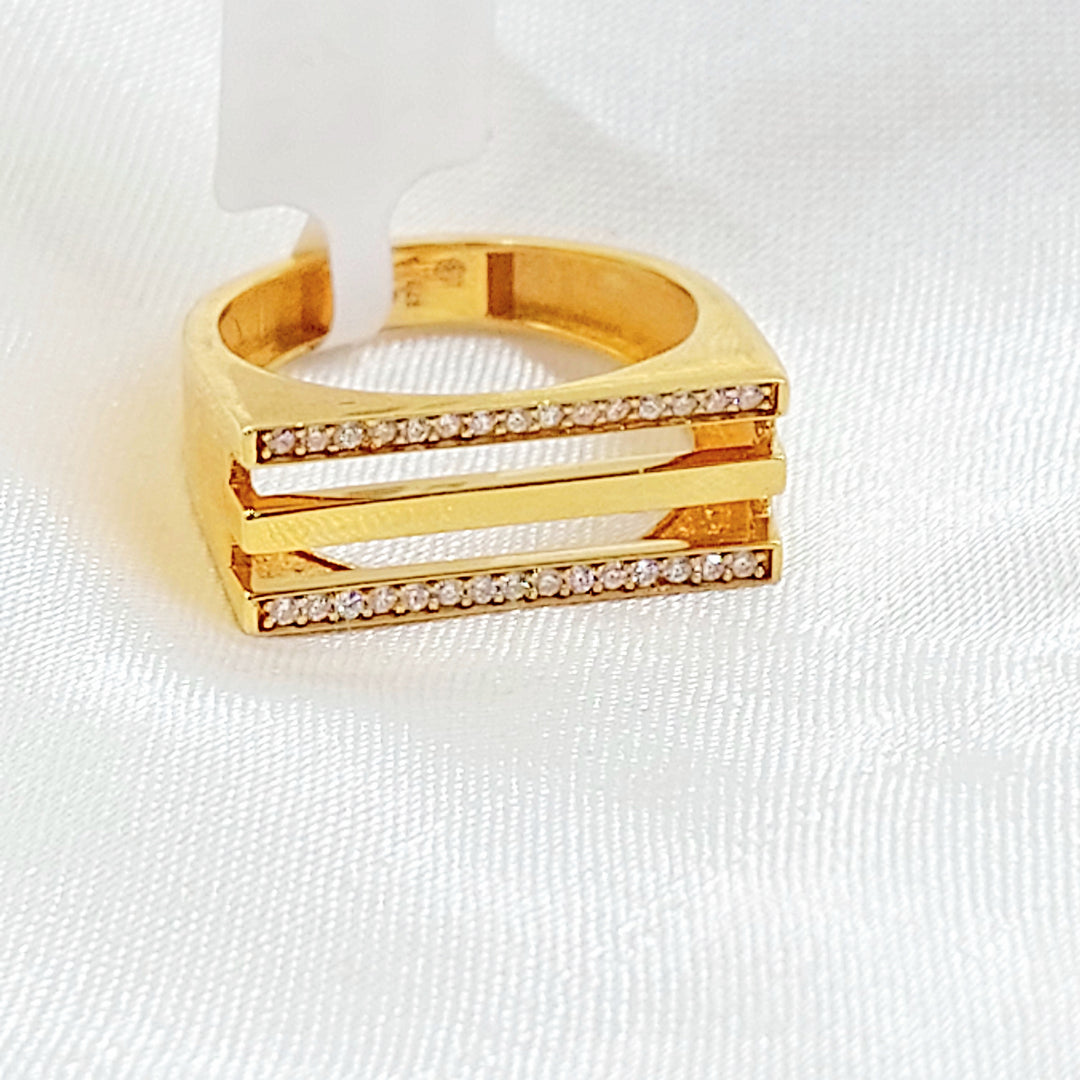 21K خاتم اكسترا مرصع-مجوهرات الشيخ سعيد-Saeed Jewelry 