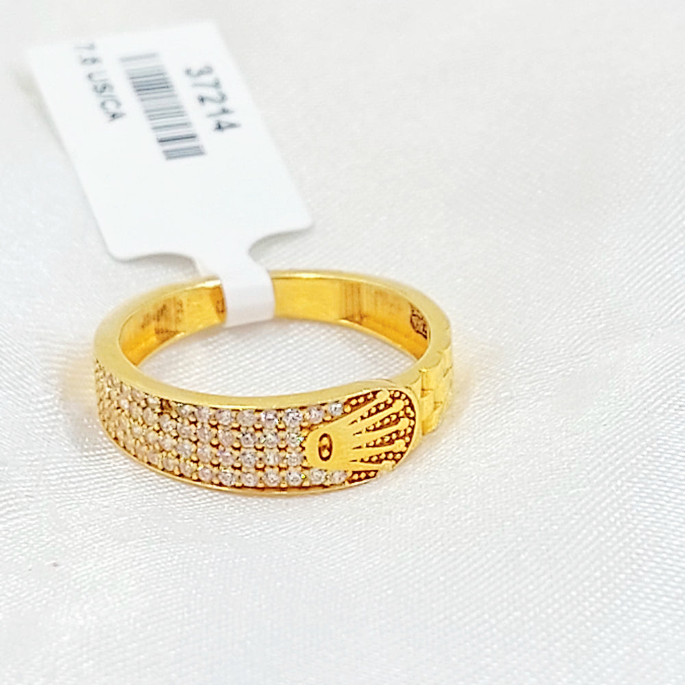 21K خاتم اكسترا مرصع-مجوهرات الشيخ سعيد-Saeed Jewelry 