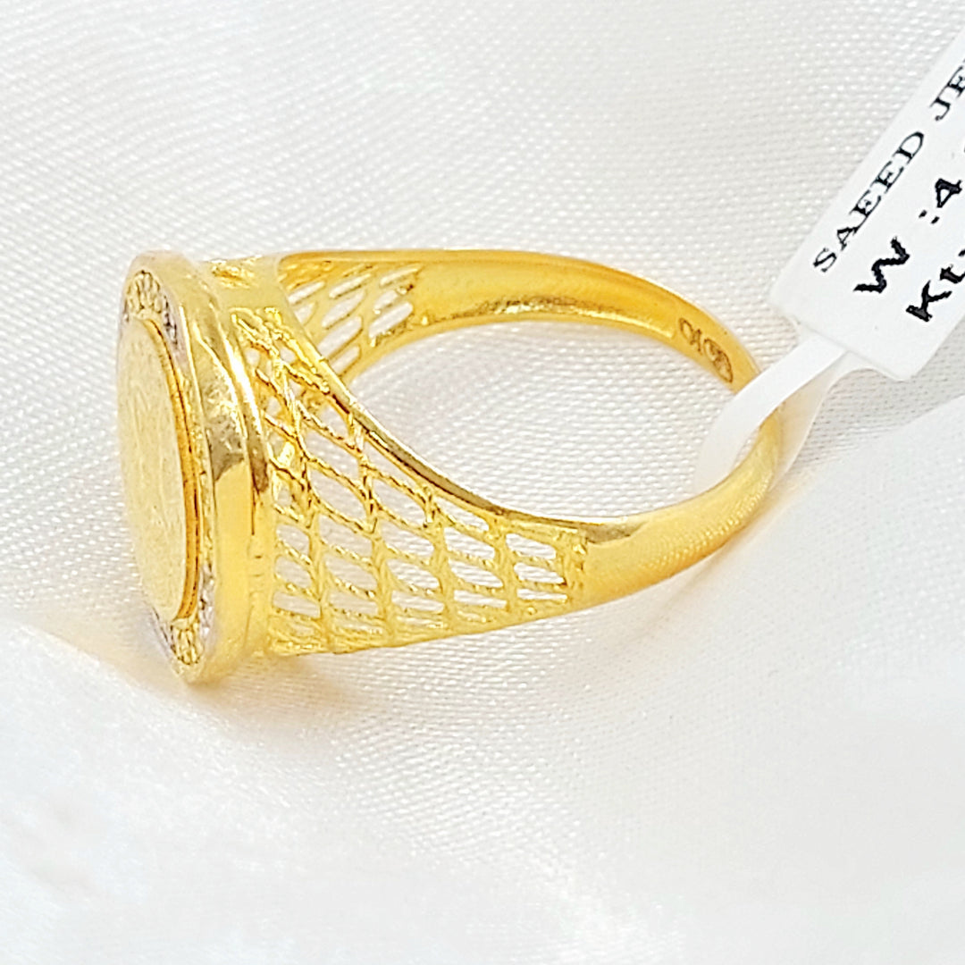 21K خاتم رشادي مرصع-مجوهرات الشيخ سعيد-Saeed Jewelry 