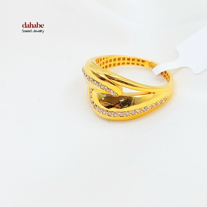 21K خاتم اكسترا مرصع-مجوهرات الشيخ سعيد-Saeed Jewelry 