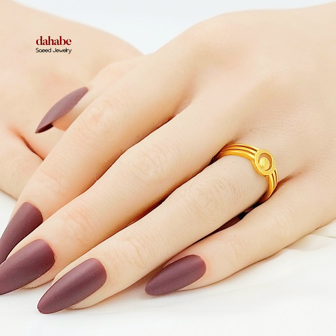 21K خاتم اكسترا مرصع-مجوهرات الشيخ سعيد-Saeed Jewelry 