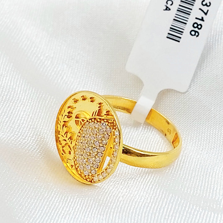 21K خاتم رشادي مرصع-مجوهرات الشيخ سعيد-Saeed Jewelry 