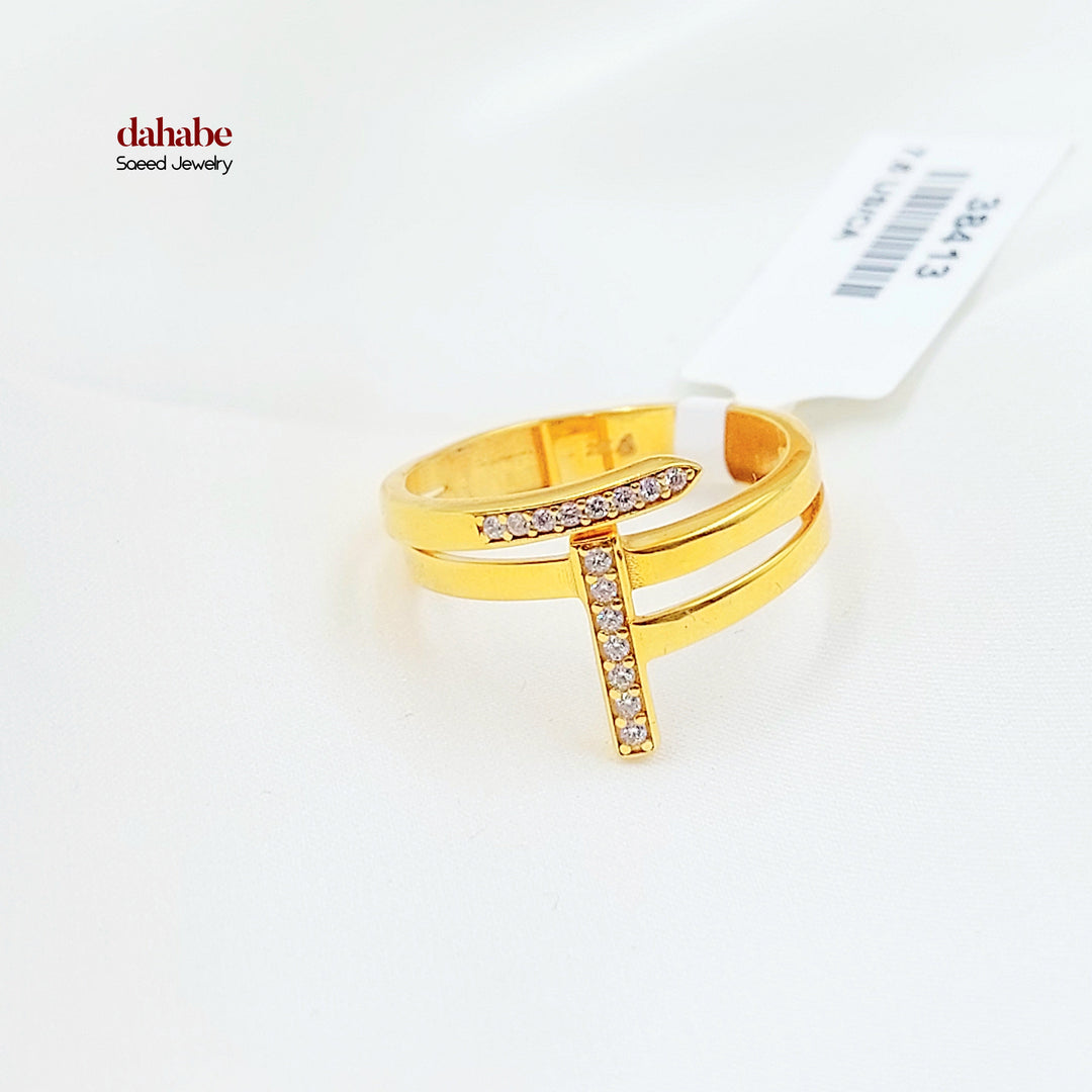 21K خاتم اكسترا مرصع-مجوهرات الشيخ سعيد-Saeed Jewelry 
