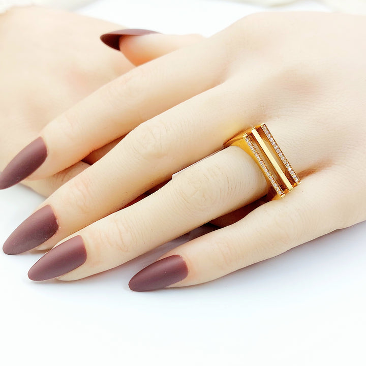 21K خاتم اكسترا مرصع-مجوهرات الشيخ سعيد-Saeed Jewelry 