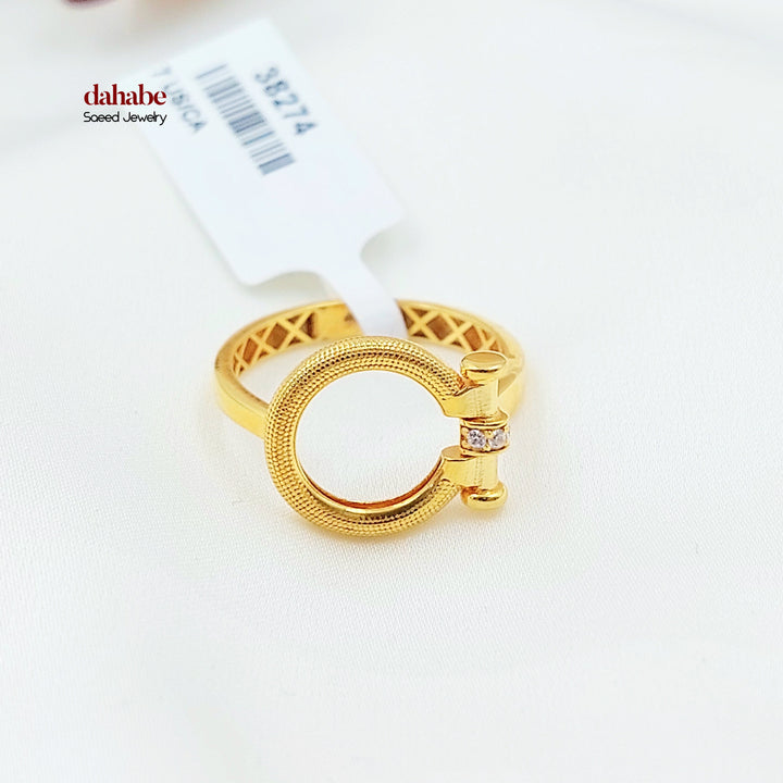 21K خاتم اكسترا مرصع-مجوهرات الشيخ سعيد-Saeed Jewelry 