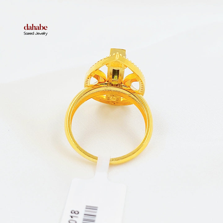 21K خاتم اكسترا مرصع-مجوهرات الشيخ سعيد-Saeed Jewelry 
