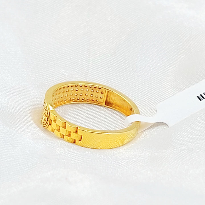 21K خاتم اكسترا مرصع-مجوهرات الشيخ سعيد-Saeed Jewelry 