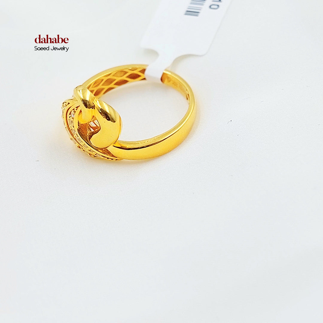 21K خاتم اكسترا مرصع-مجوهرات الشيخ سعيد-Saeed Jewelry 