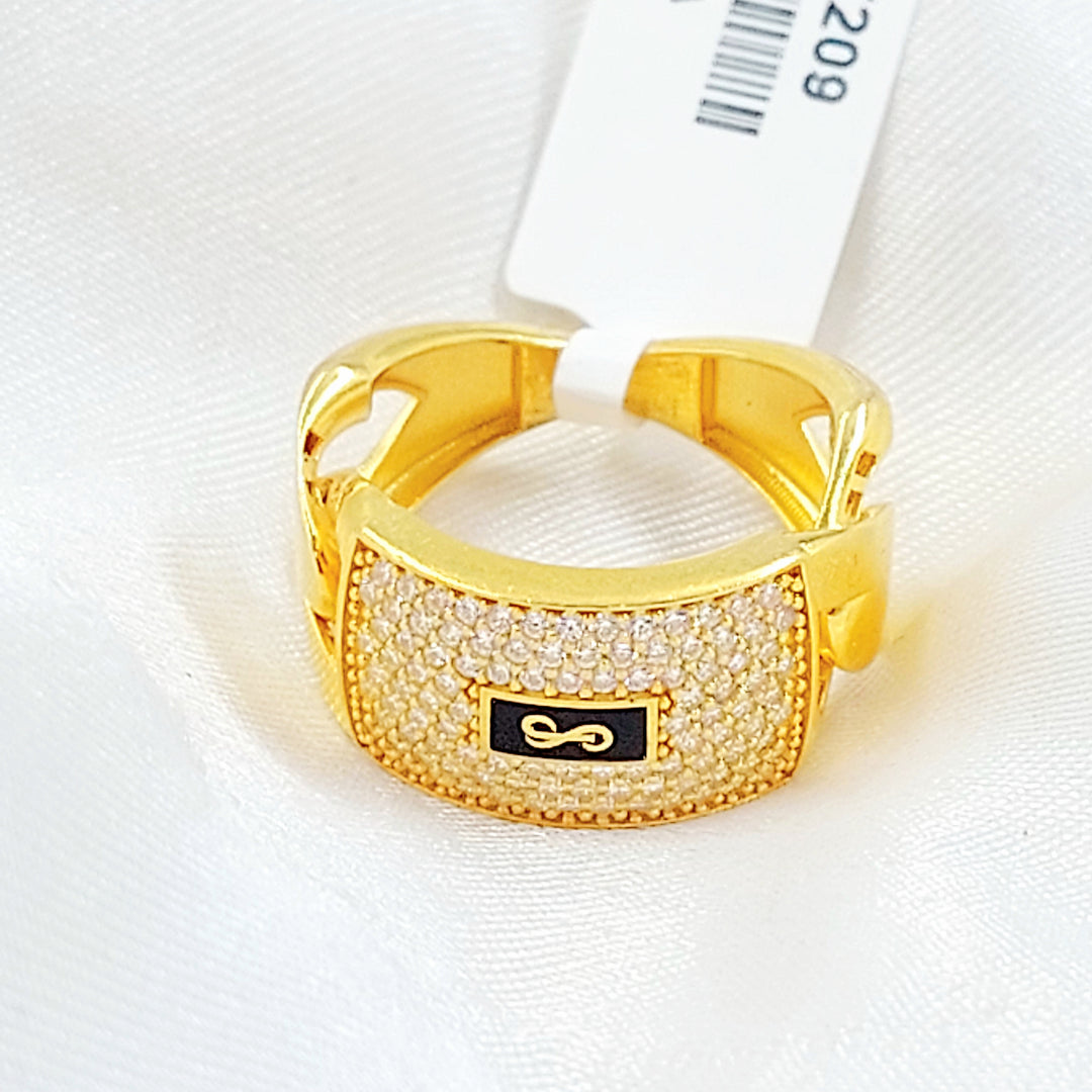 21K خاتم جنزير مرصع-مجوهرات الشيخ سعيد-Saeed Jewelry 
