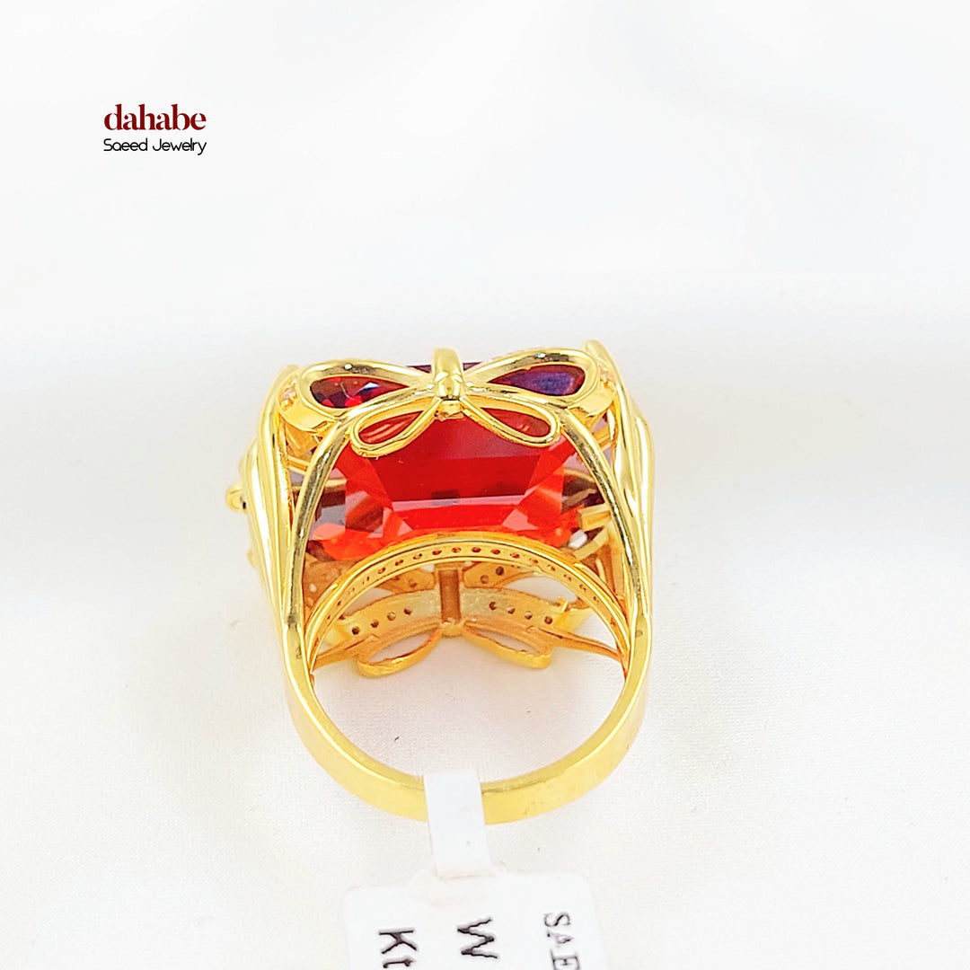 21K خاتم اكسترا مرصع-مجوهرات الشيخ سعيد-Saeed Jewelry 