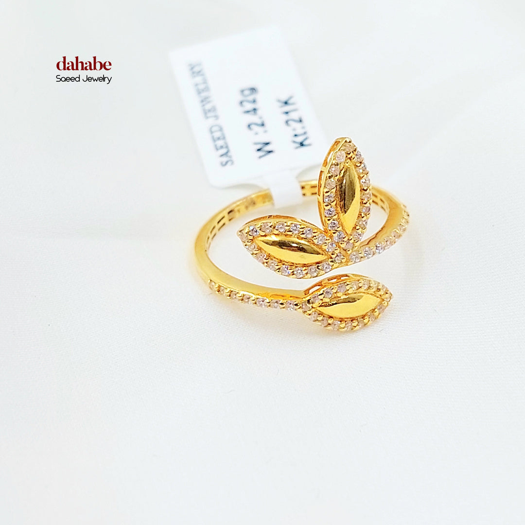 21K خاتم فراشة مرصع-مجوهرات الشيخ سعيد-Saeed Jewelry 