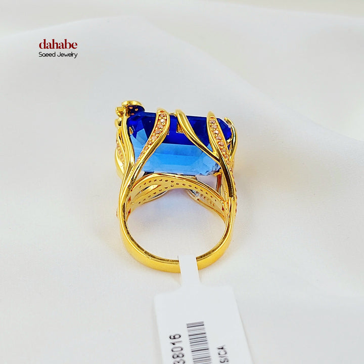 21K خاتم اكسترا مرصع-مجوهرات الشيخ سعيد-Saeed Jewelry 