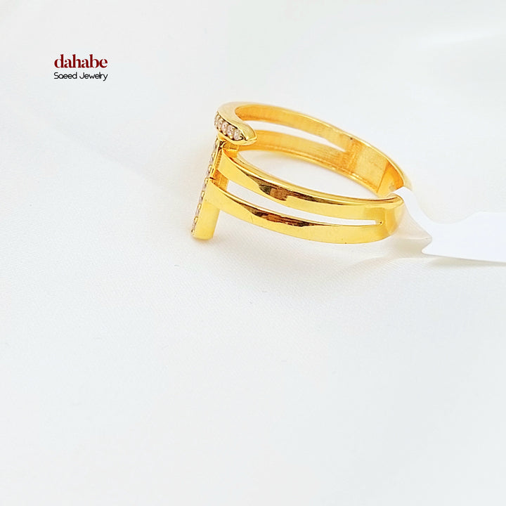 21K خاتم اكسترا مرصع-مجوهرات الشيخ سعيد-Saeed Jewelry 