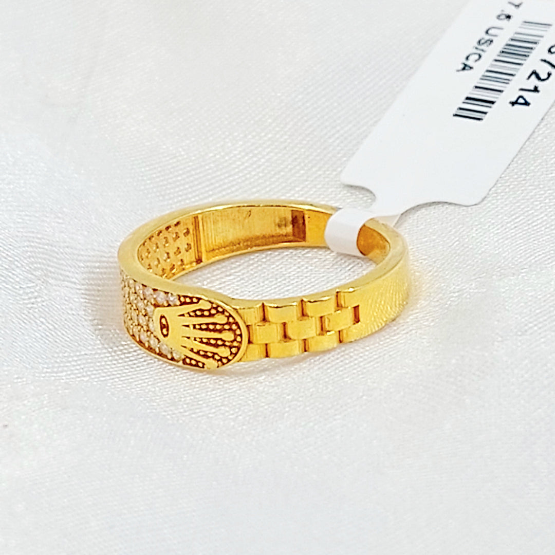 21K خاتم اكسترا مرصع-مجوهرات الشيخ سعيد-Saeed Jewelry 
